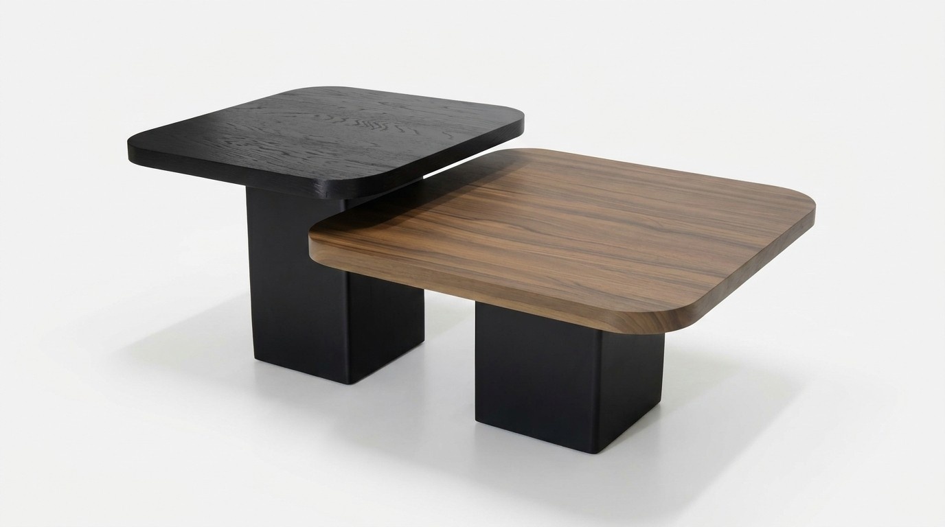 Wohnzimmer Couchtisch Set 2x braune Tische, Luxus Design 2-tlg stilvolle Möbel