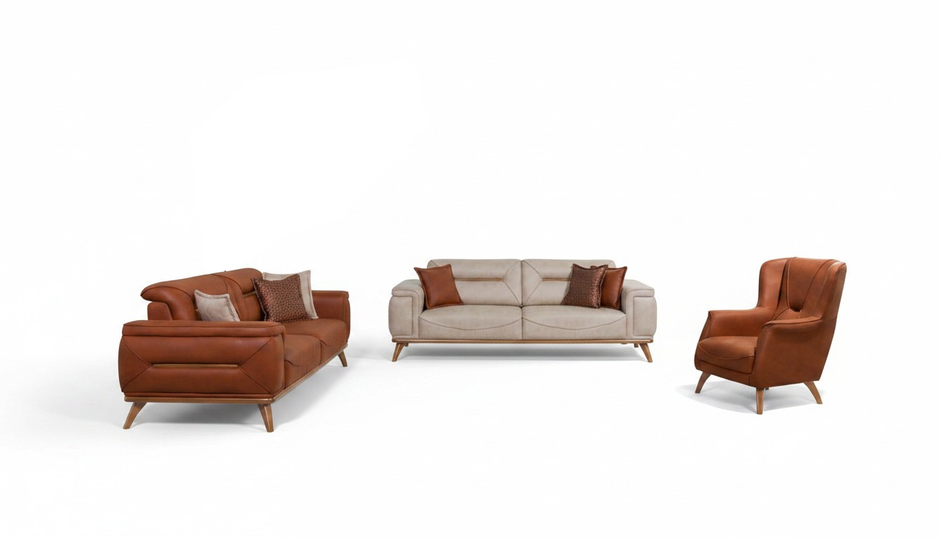 Wohnzimmer Designer Sitzmöbel Sofagarnituren 3-Sitzer Polstersessel 3tlg