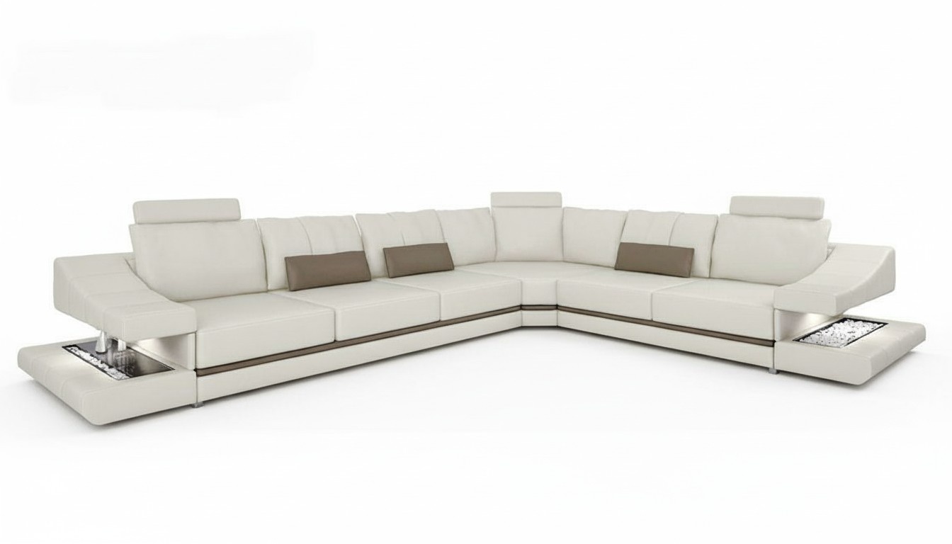 Wohnzimmer Ecksofa Schlafsofa Moderne Design Sofas Couchs Möbel Leder L-Form Neu