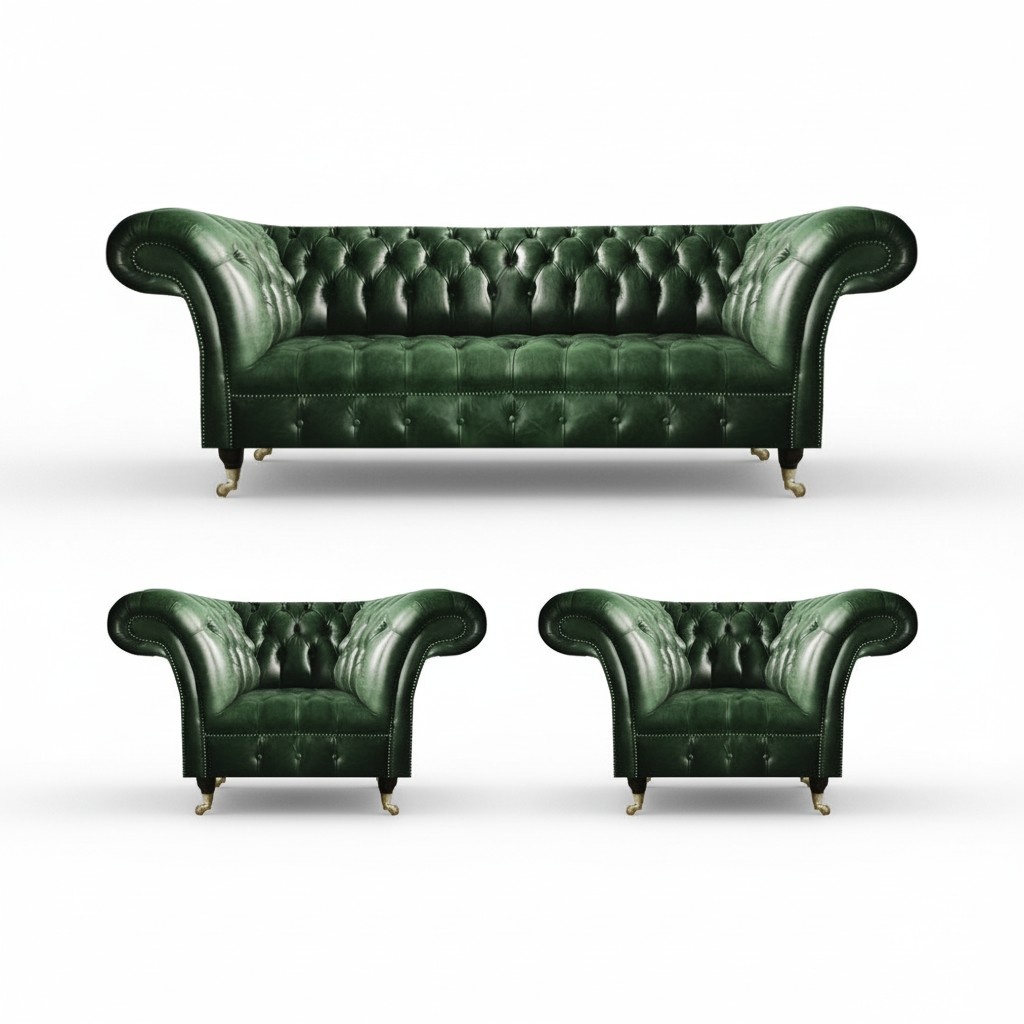 Wohnzimmer Einrichtung Sofagarnitur 3tlg Polstermöbel Luxus Chesterfield