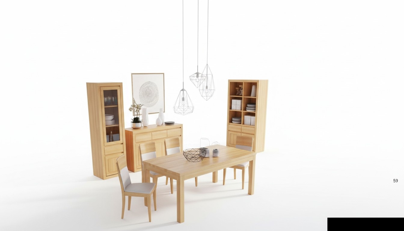 Wohnzimmer Garnitur Gruppe 8tlg. Set Kommode 4 Lehnstühle Vitrine Sideboard Neu