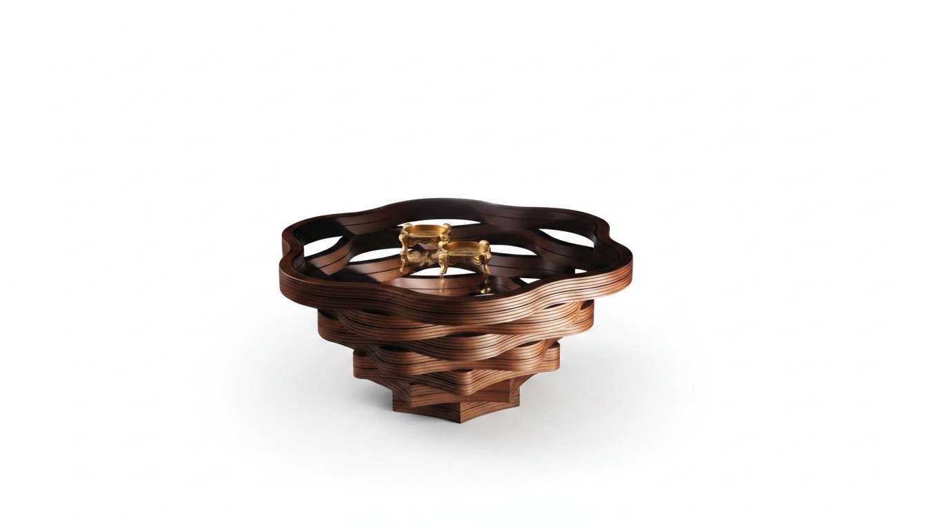 Wohnzimmer Holztisch Couchtisch Kaffeetisch Braun Modern Freistehend