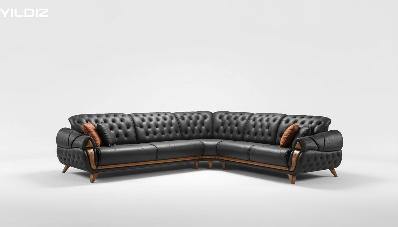 Wohnzimmer Leder Schwarz Sofa Sofas L-Form Sitz Farbe Ecksofa Couch