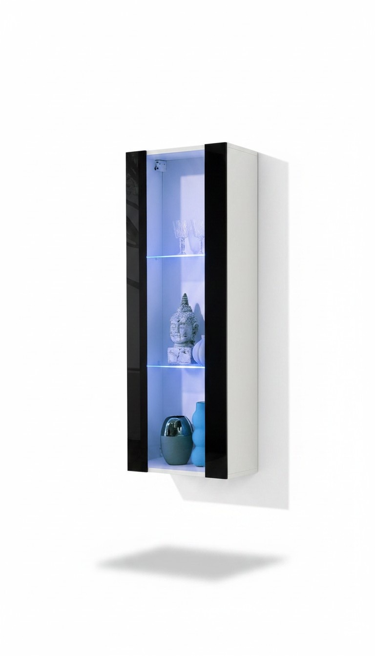 Wohnzimmer Luxus Hänge Vitrine Designer Einrichtung Modern Möbel Holz