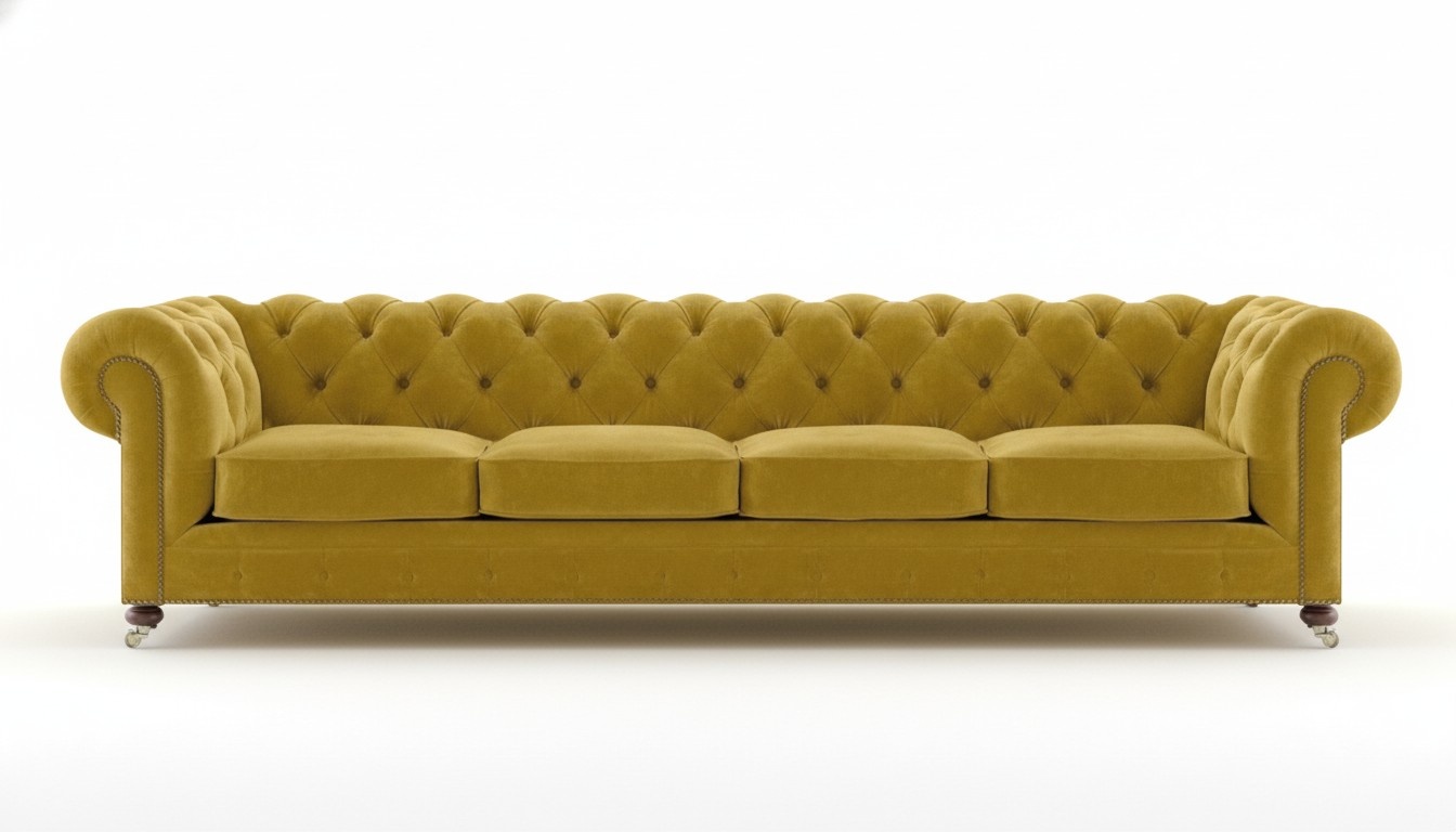 Wohnzimmer Luxus Viersitzer Sofa Couch Modern Chesterfield Textil Möbel