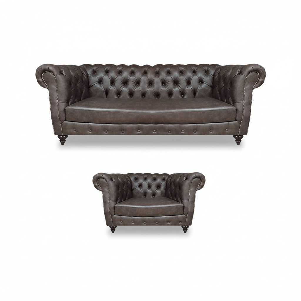 Wohnzimmer Modern Polstermöbel Sofa Dreisitze Einrichtung Sessel Chesterfield