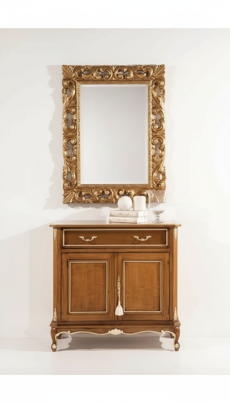 Wohnzimmer Möbel Braune Anrichte Holz Sideboard Zweitürig Schublade