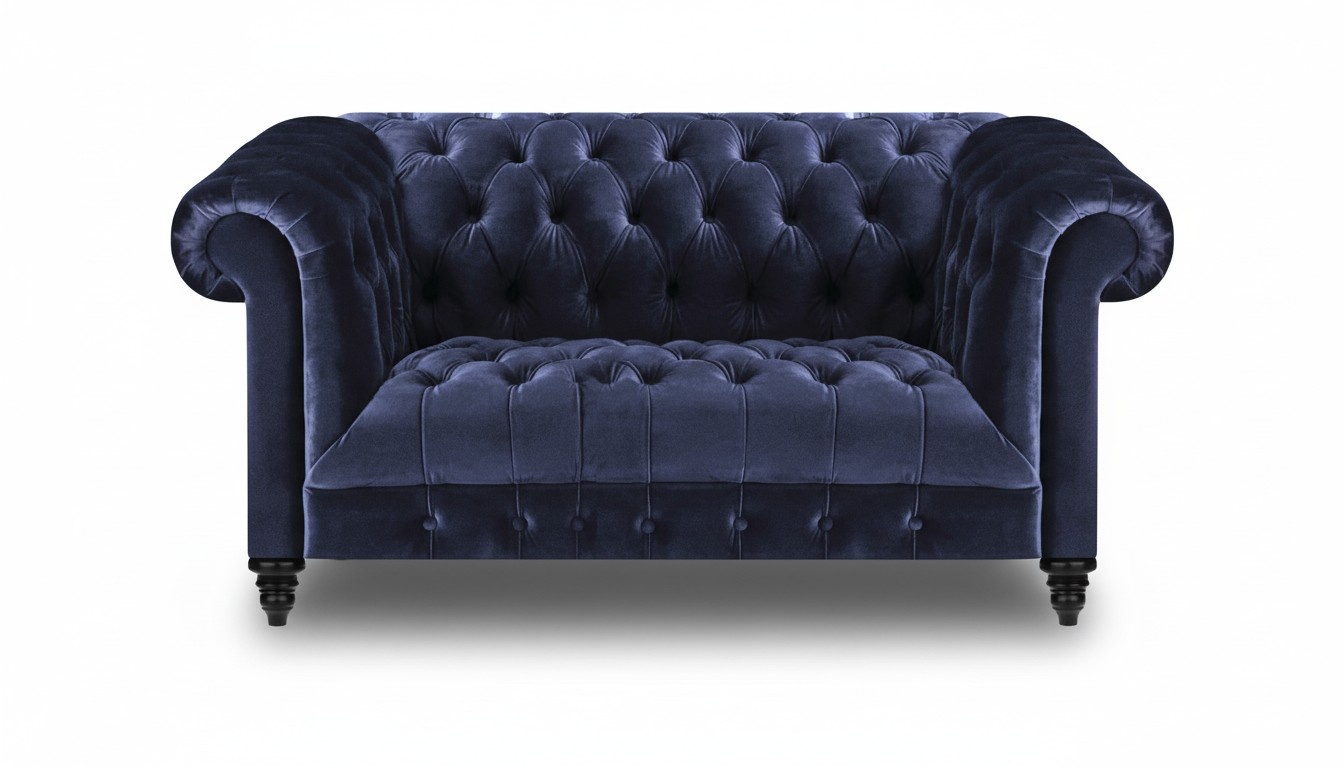 Wohnzimmer Möbel Chesterfield Blau Sofa Zweisitzer Einrichtung Polstermöbel