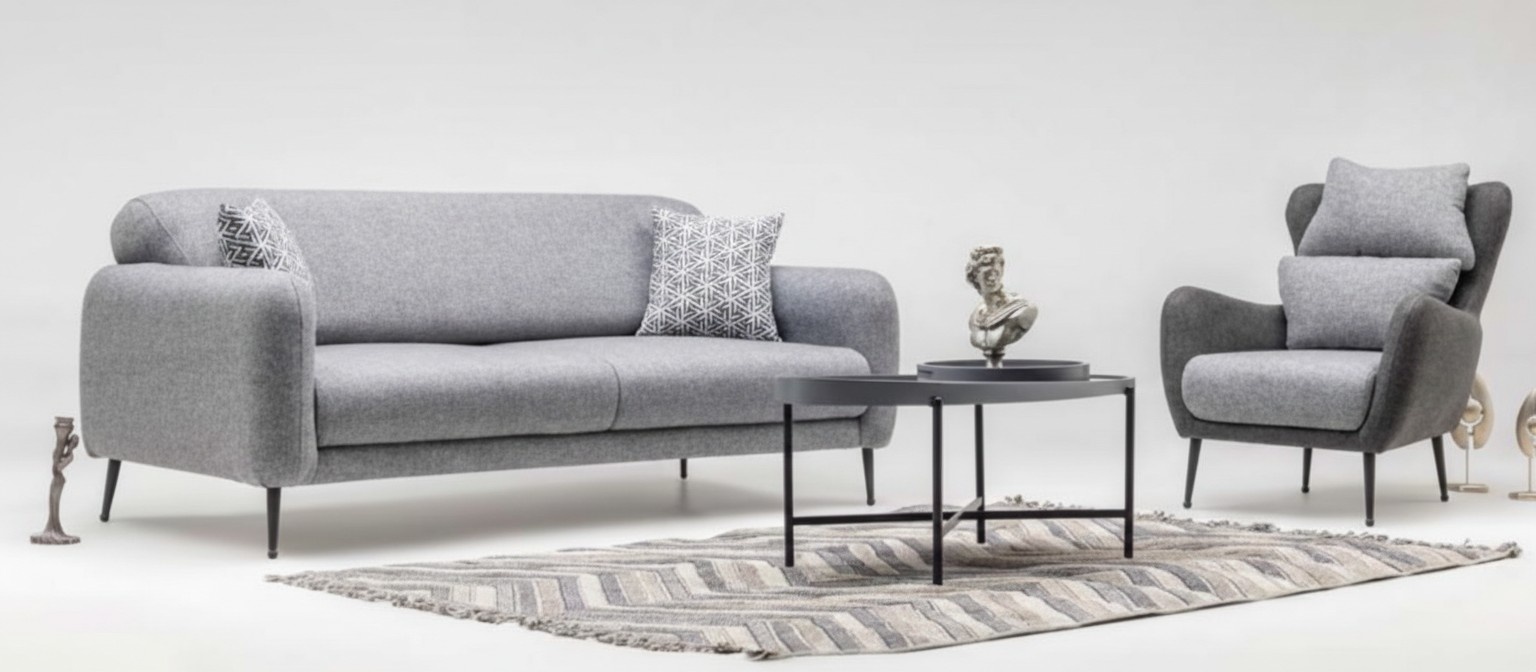 Wohnzimmer Polster Möbel Designer 3-Sitzer Lehnsessel 2tlg Garnitur Set