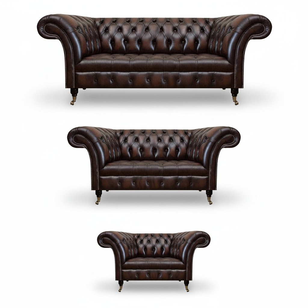 Wohnzimmer Polstermöbel Chesterfield Sofas Couch Leder Luxus Sofa Set