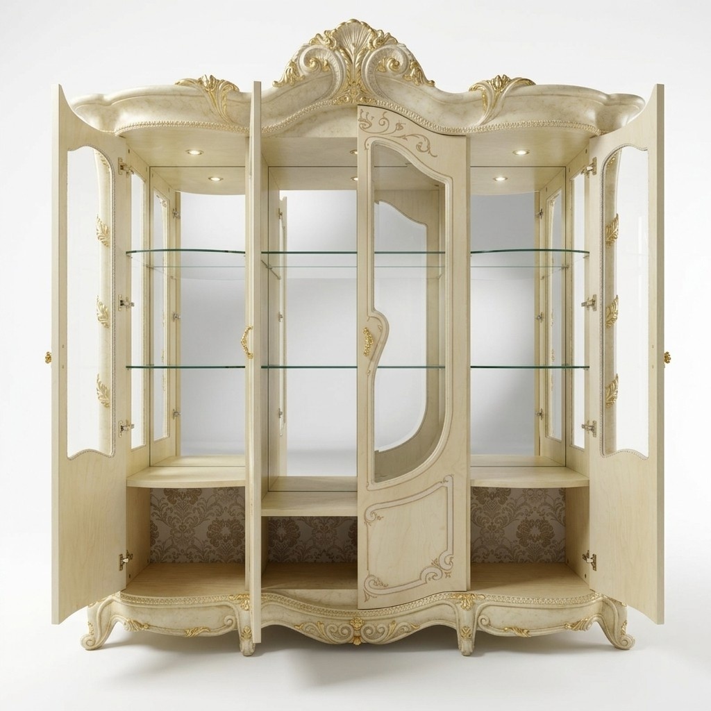 Wohnzimmer Schau Schränke Italienische Möbel Vitrine Glas Schrank Vitrinen Neu