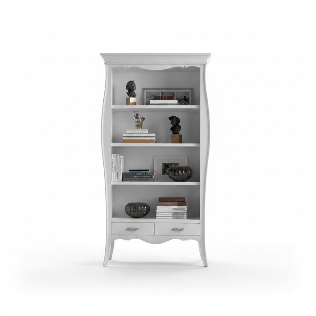 Wohnzimmer Schrank Bücher Regal Weiß Klassische Holz Möbel Regale