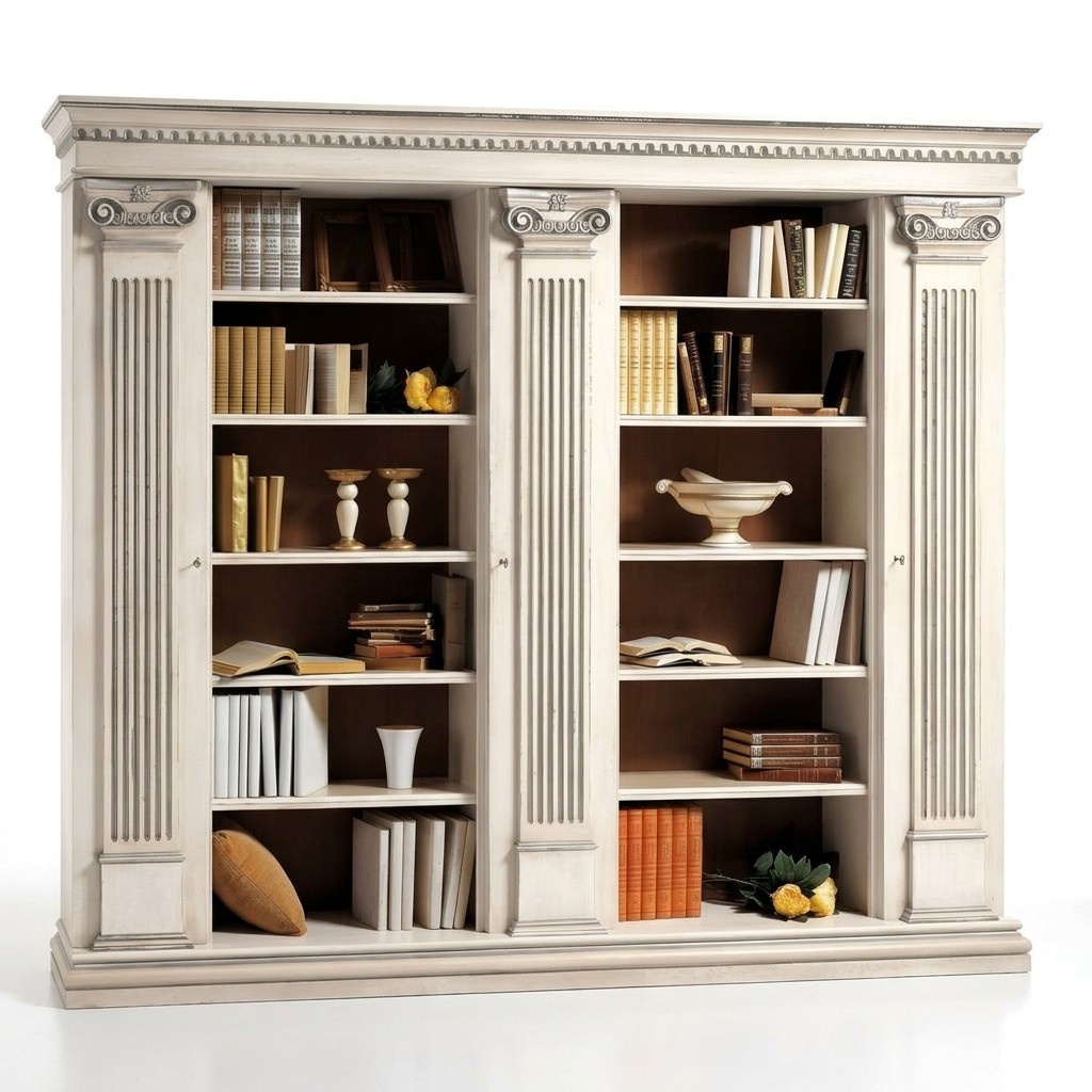 Wohnzimmer Schrank Bücherregal Holz Büroschrank Regal Schränke Vitrine Italien