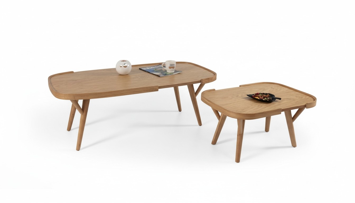 Wohnzimmer Set 2 tlg 2x Couchtische Designer Möbel Modern Komplett Holz