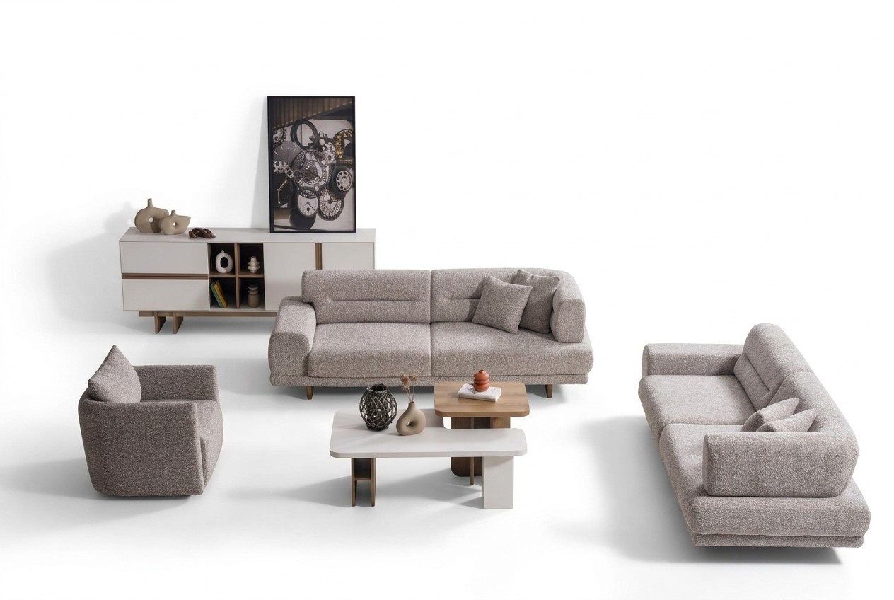 Wohnzimmer-Set im modernen Stil Harmonie von Zweckmäßigkeit und Gemütlichkeit