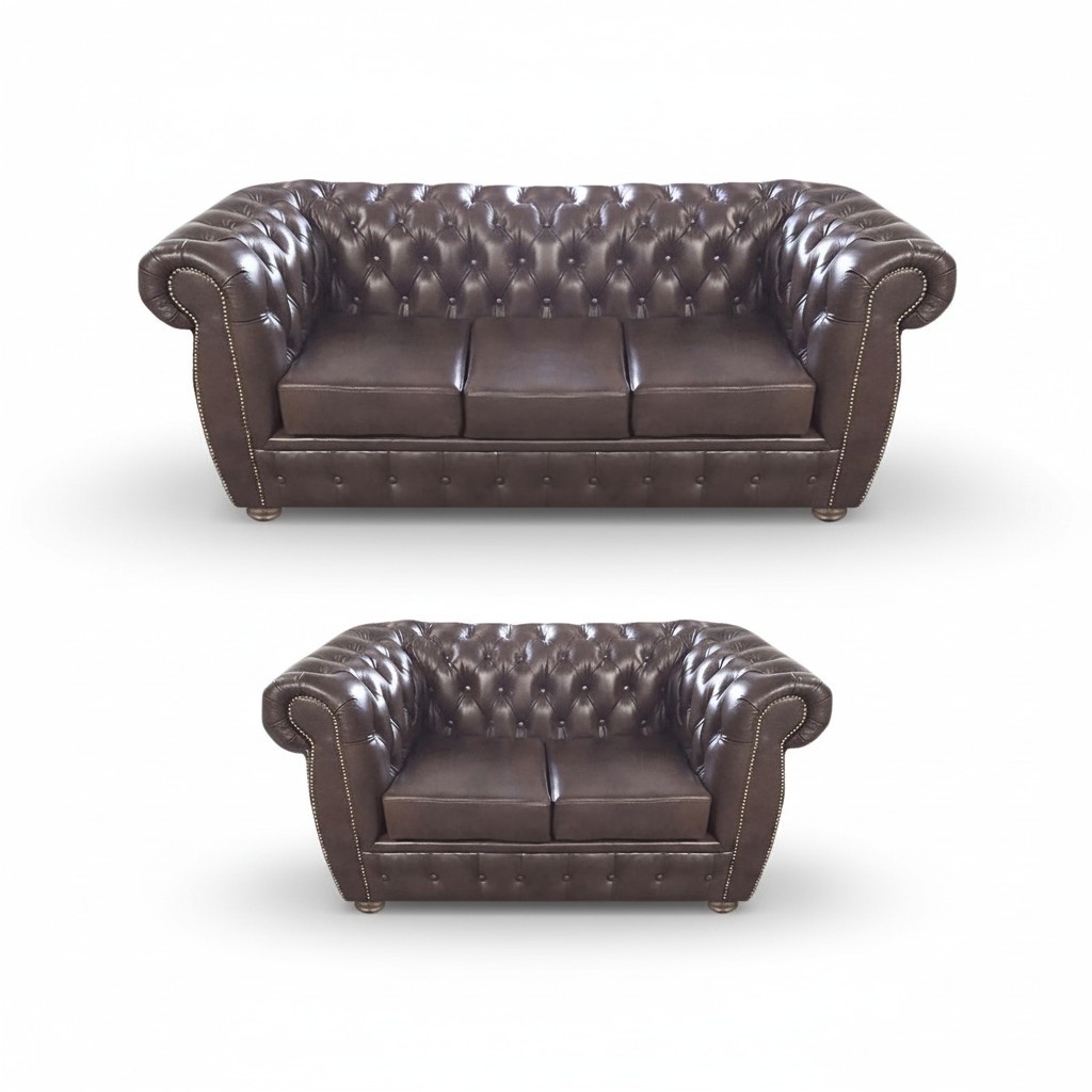 Wohnzimmer Set Luxus Design Komplett 2x Sofas Chesterfield Polstermöbel