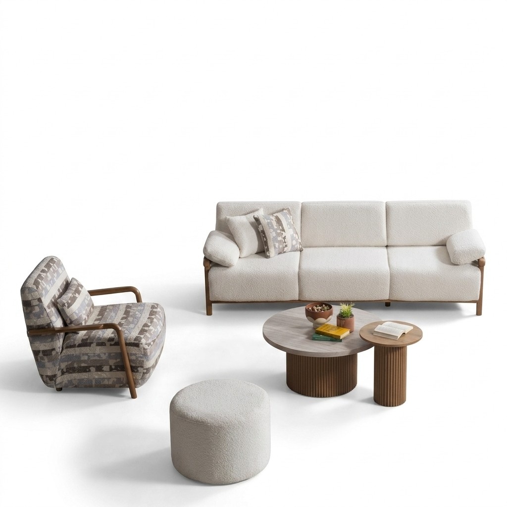 Wohnzimmer-Set mit Sofa und Sessel Schönheit und Eleganz im Detail
