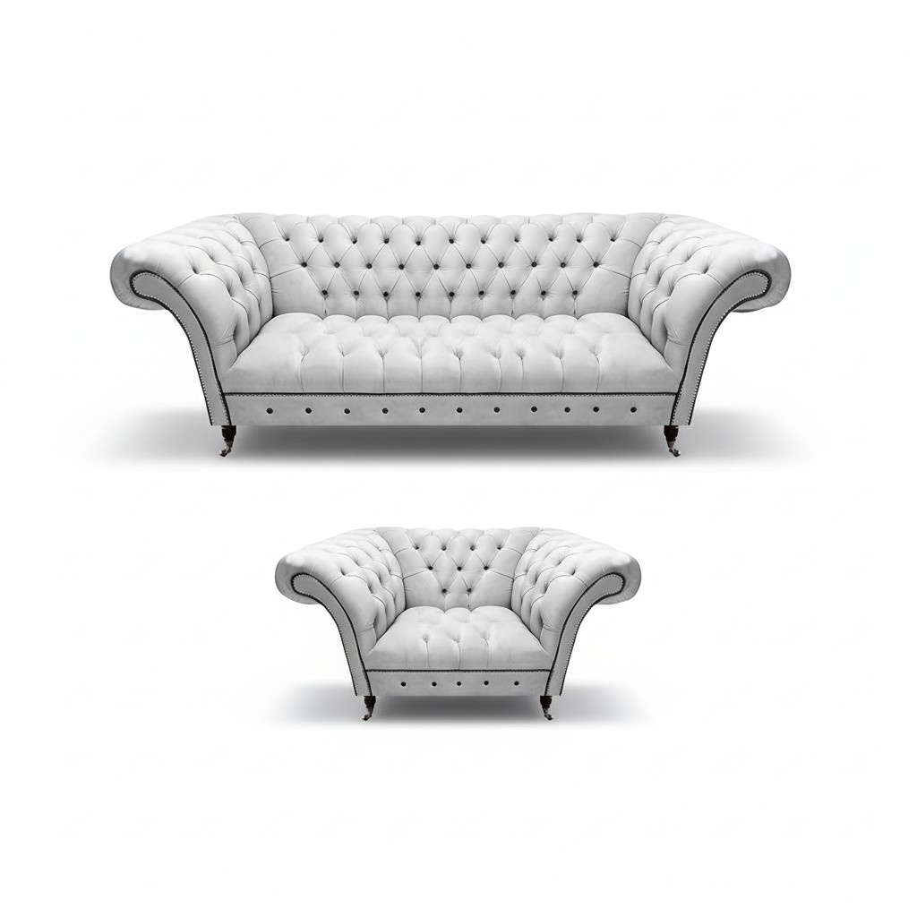 Wohnzimmer Set Sofa Dreisitze Chesterfield Sessel Modern Couch Design Möbel