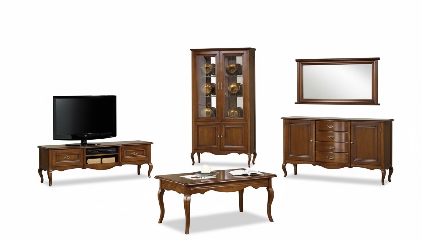 Wohnzimmer Set Vitrine RTV Couchtisch Kommode Klassische Italienische Stil Möbel