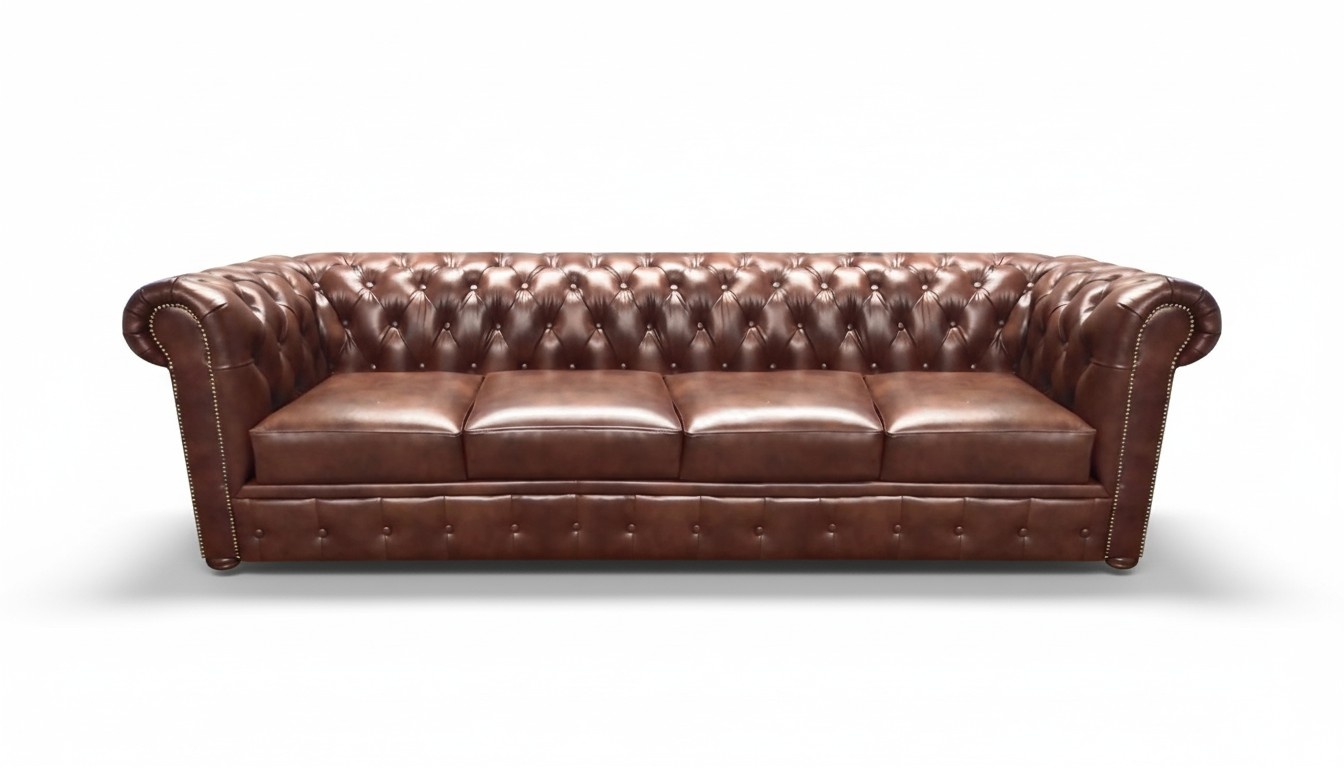 Wohnzimmer Sofa Viersitzer Couch Polstermöbel Ledersofa Chesterfield