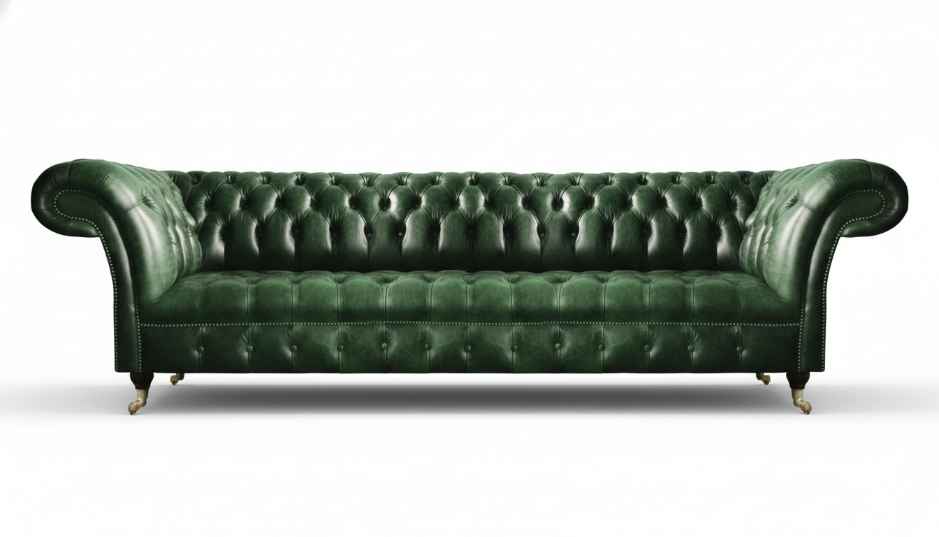 Wohnzimmer Sofa Viersitzer Couch Luxus Leder Polstermöbel Chesterfield