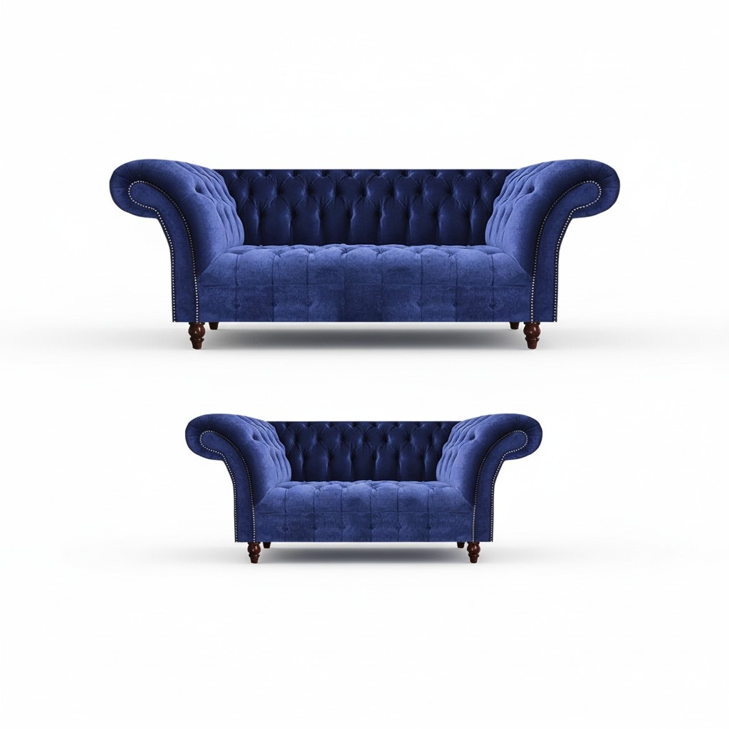 Wohnzimmer Sofagarnitur 2tlg Moderne Sitzgruppe 2x Sofas Chesterfield