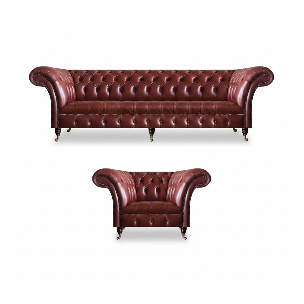 Wohnzimmer Sofas Set 2tlg Garnitur 3+1 Sitzer Polstermöbel Braun Couchen