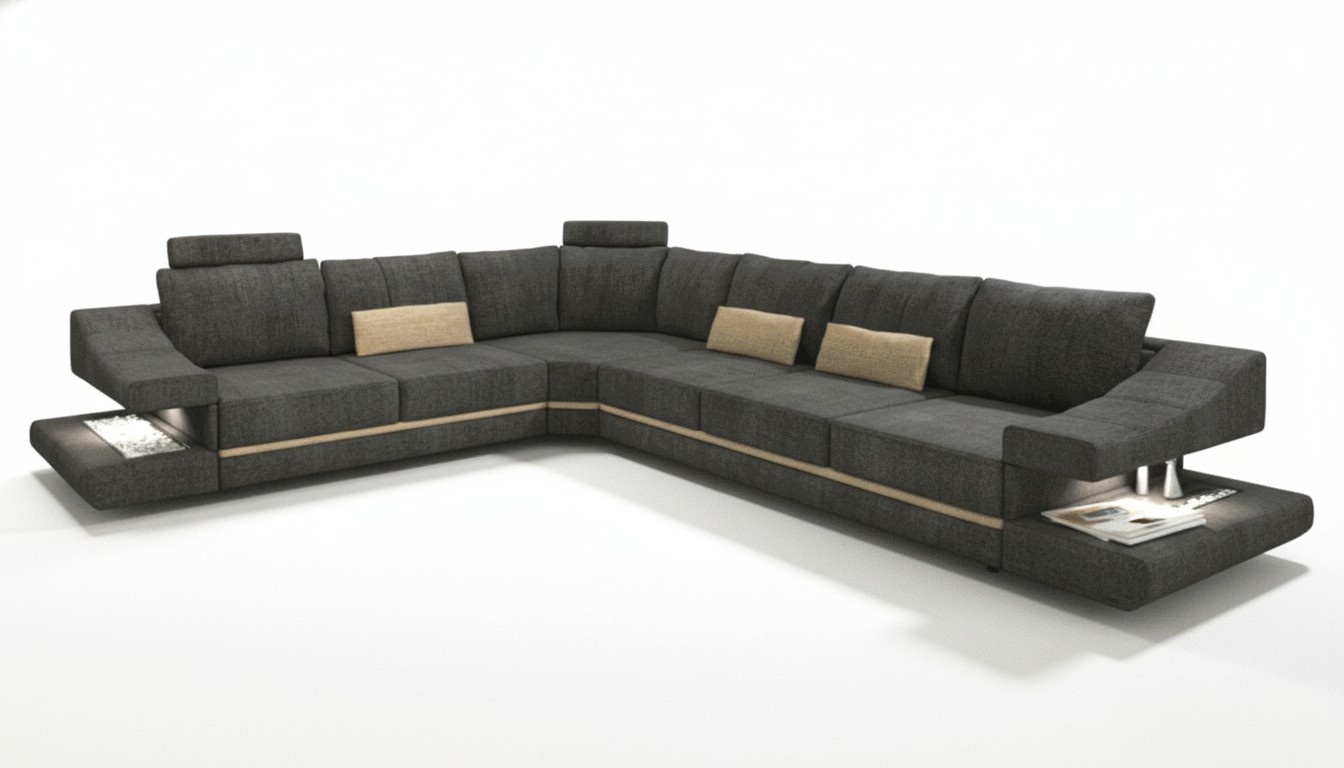 Wohnzimmer Textil neu L-Form Sitz Schlafsofa Möbel Ecksofa Couch Polstermöbel