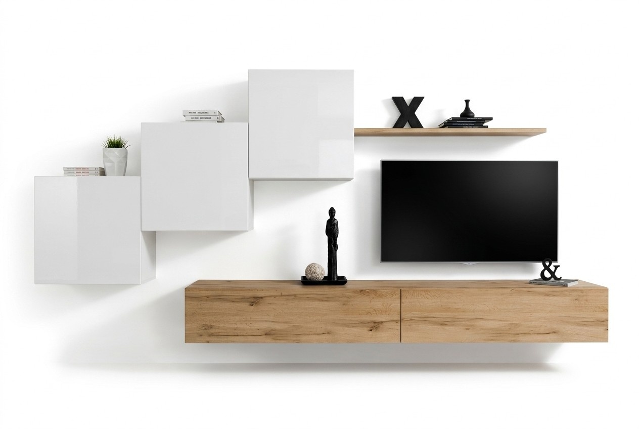 Wohnzimmer Tv-Ständer 3x Wandschrank Wandregal Luxus Design Sideboard Wohnwand