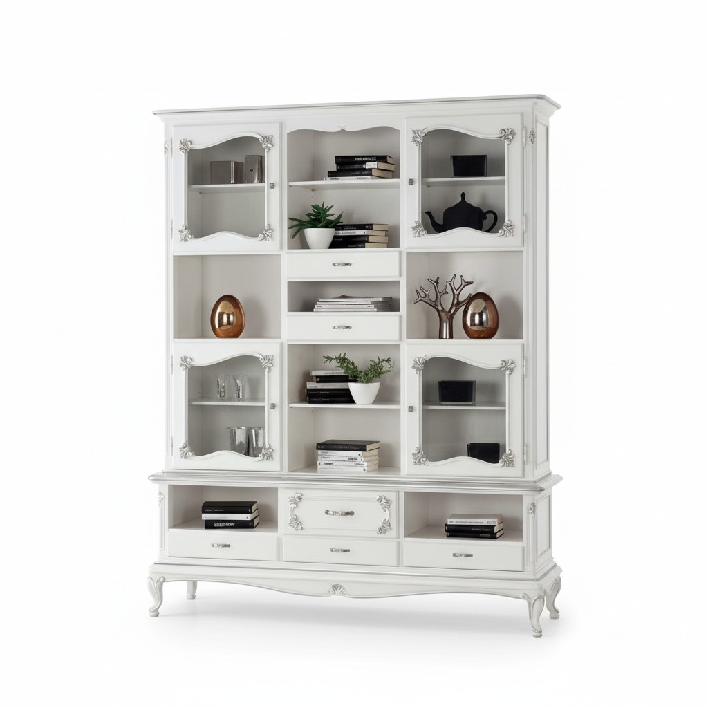 Wohnzimmer Vitrine Schrank Bücher Regal Anrichte Klassische Möbel Regale Holz; Neu