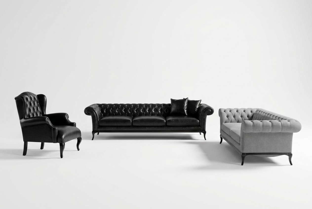 Wohnzimmerset 2x Sofa mit Sessel in modernem Design Stilvoller Komfort
