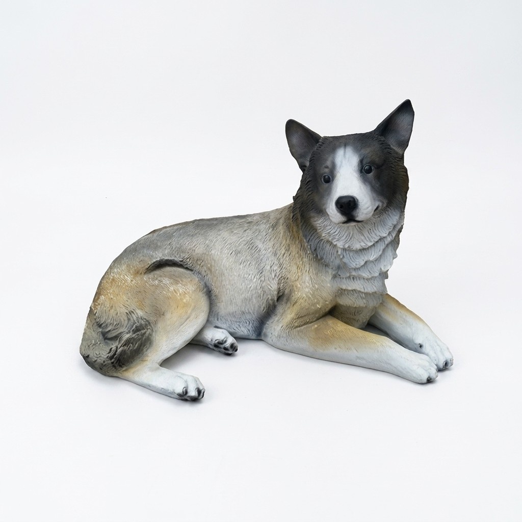 Wolfs Hund Deko Figur Statue Skulptur 43x72 cm Figuren Statuen Skulpturen (A491)