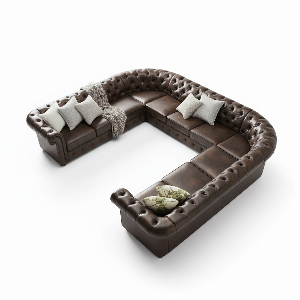 XXL Big Chesterfield Wohnlandschaft Couch Sofa Polster Eck Sitz Leder