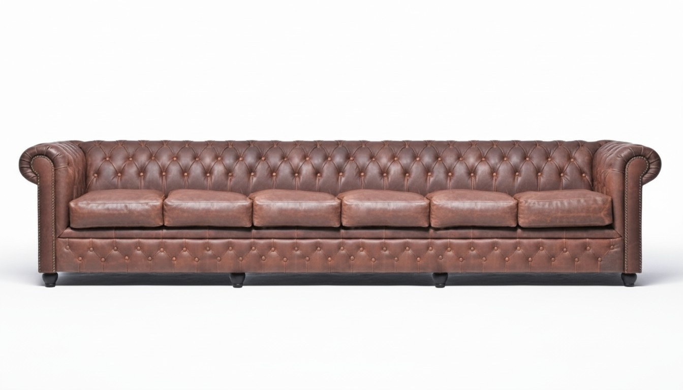 XXL Big Sofa Club Lounge braun Möbel 6 Sitzer Couchen Chesterfield Große Sofas