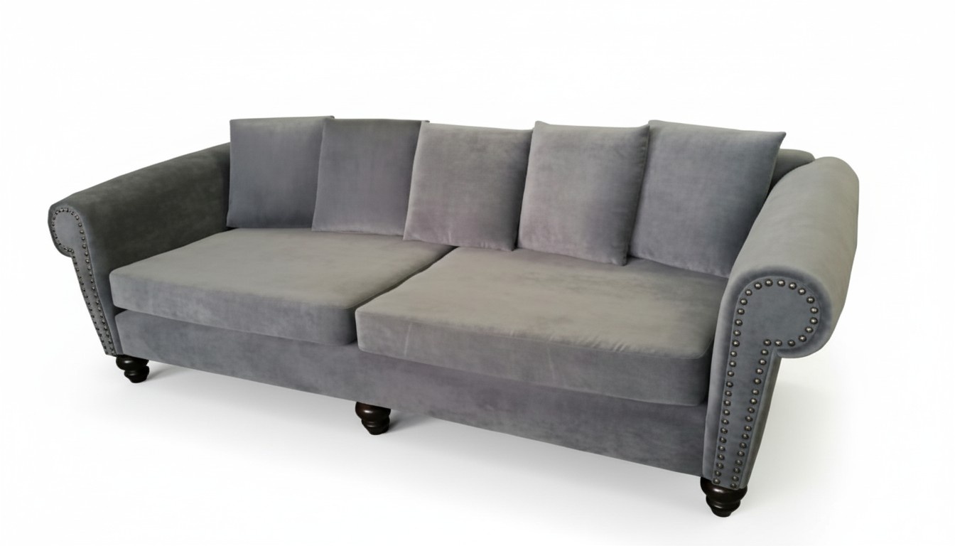 XXL BIG Sofa Couch Chesterfield Polster Leder Textil Stoff Garnitur 250cm