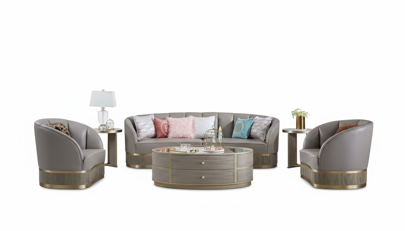 XXL Big Sofa Couch Polster Garnitur 4+1 Sitzer KlassischTextil Sofas Couchen