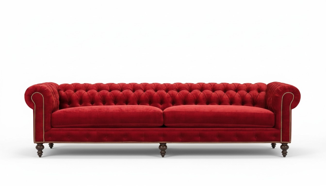 XXL Big Sofa Couch Chesterfield 270cm Polster Sofas 4 Sitzer Leder Textil #280