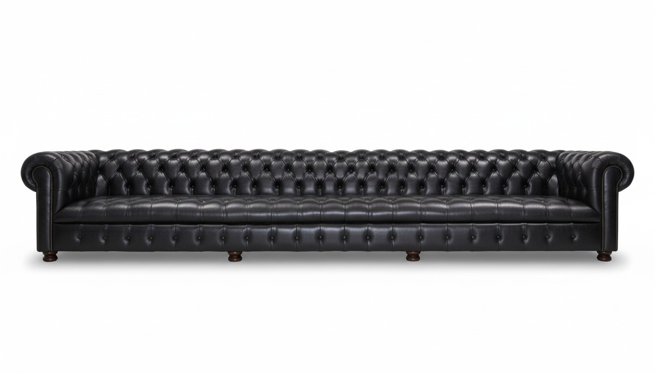 XXL Big Sofa Couch Chesterfield 480cm Polster Sofas 9 Sitzer Leder Textil #278