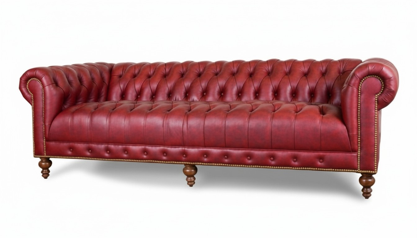 XXL Big Sofa Couch Chesterfield 240cm Polster Sofas 4 Sitzer Leder Textil #271