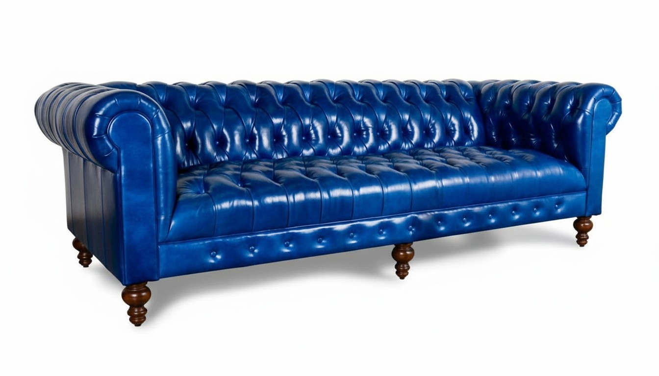 XXL Big Sofa Couch Chesterfield 240cm Polster Sofas 4 Sitzer Leder Textil #270