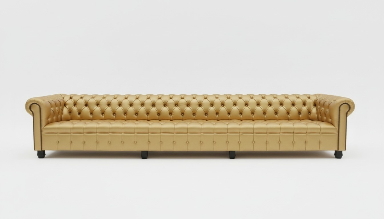 XXL Big Sofa Couch Chesterfield 480cm Polster Sofas 9 Sitzer Leder Textil #227