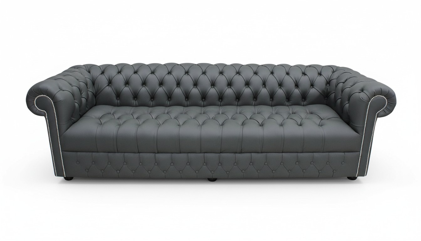 XXL Big Sofa Couch Chesterfield 480cm Polster Sofas 4 Sitzer Leder Textil #216