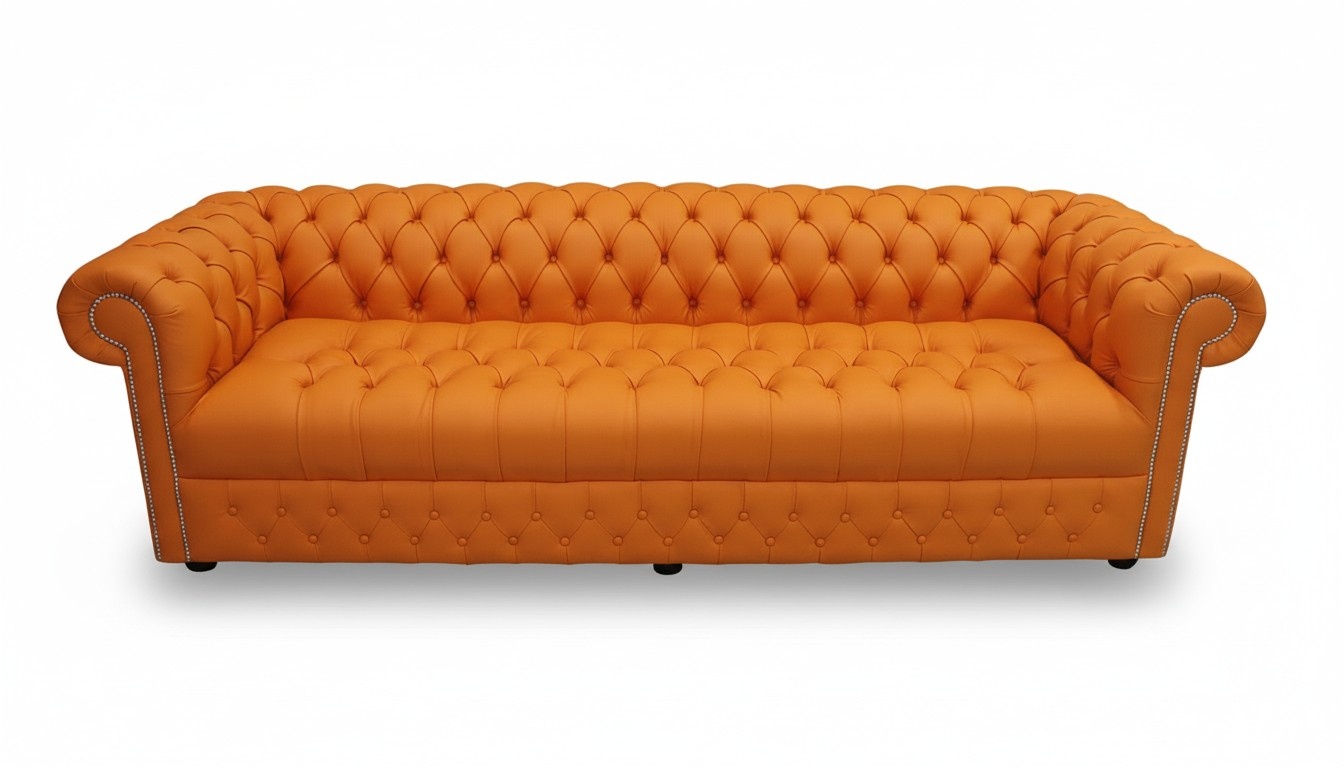 XXL Big Sofa Couch Chesterfield 480cm Polster Sofas 4 Sitzer Leder Textil # 212