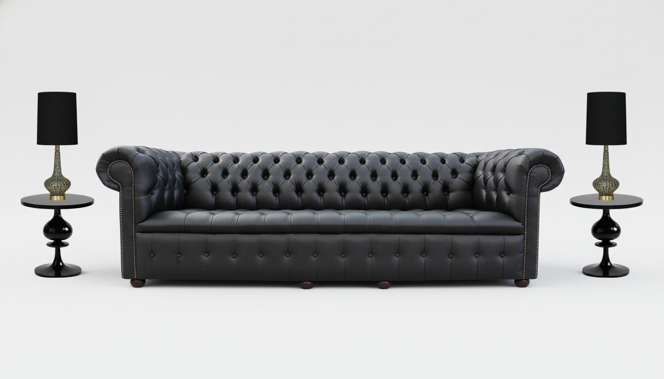 XXL Big Sofa Couch Chesterfield 245cm Polster Sofas 4 Sitzer Leder Textil #210