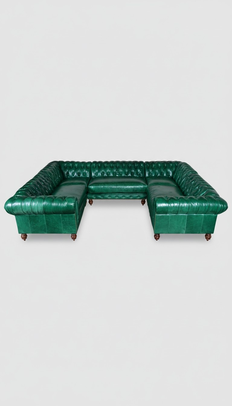 XXL Big Sofa Wohnlandschaft Ledersofa Couch U Form Chesterfield Couchen