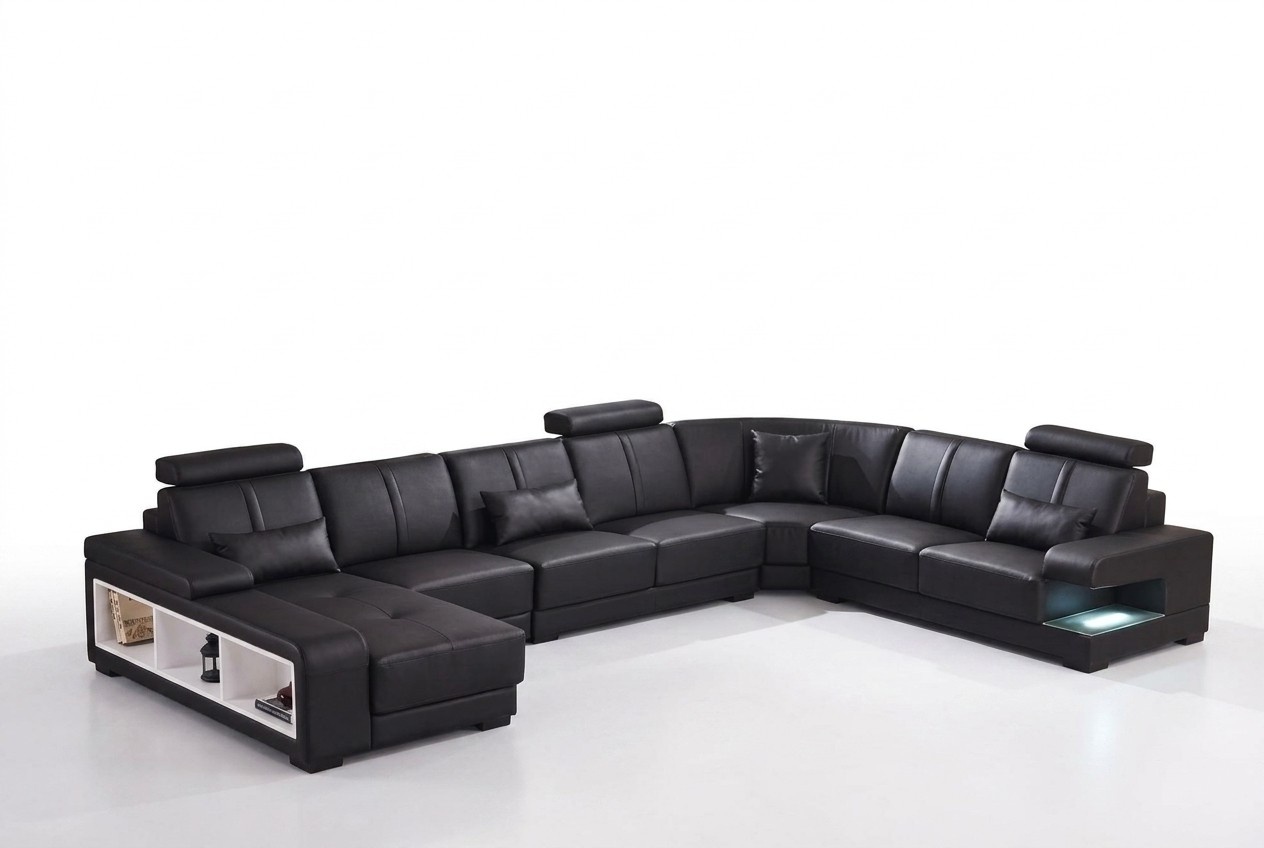 XXL BIG Wohnlandschaft U Form Ecksofa Sofa Couch Polster Garnitur Leder Neu