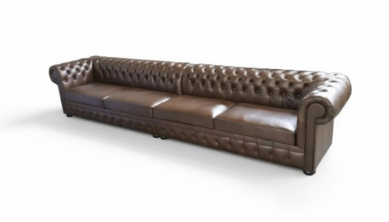 XXL Chesterfield Sofa 430cm für 7 Personen Couch Polster Garnitur Leder Textil