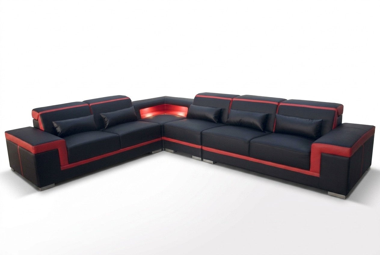 XXL Couch Ecke Ledersofa Wohnlandschaft Garnitur Design Modern Sofa LForm G8020B