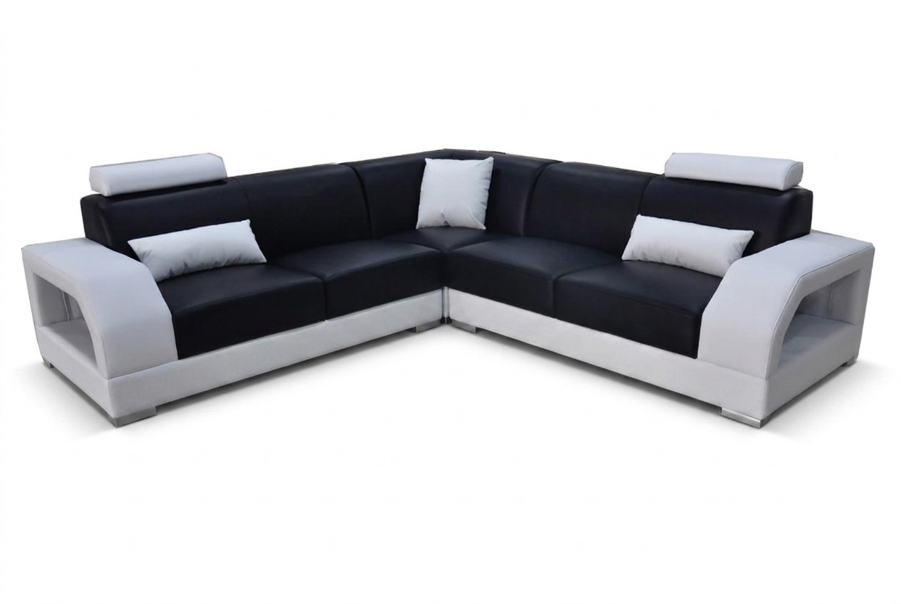 XXL Couch Ecksofa Leder Wohnlandschaft Garnitur Design Modern Sofa L-Form G8001B