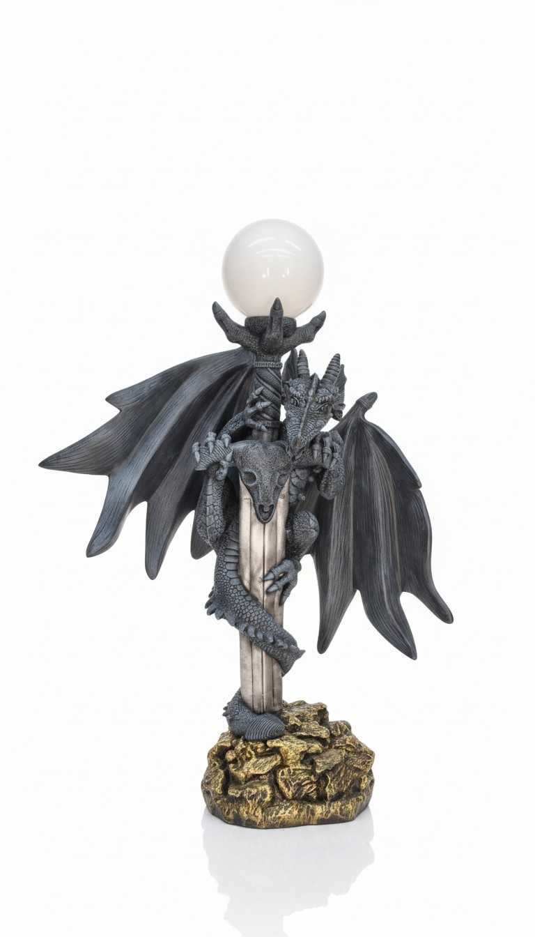XXL Design Gothik Stehleuchte Lampe Stand Leuchte Leuchten Drachen